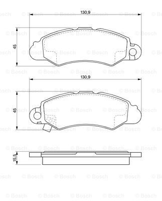 BOSCH Комплект тормозных колодок, дисковый тормоз 0 986 424 804