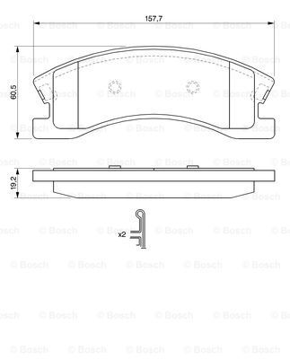 BOSCH stabdžių trinkelių rinkinys, diskinis stabdys 0 986 424 823