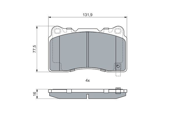 BOSCH Комплект тормозных колодок, дисковый тормоз 0 986 424 852