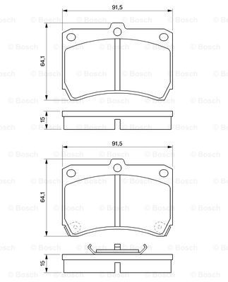 BOSCH stabdžių trinkelių rinkinys, diskinis stabdys 0 986 460 390