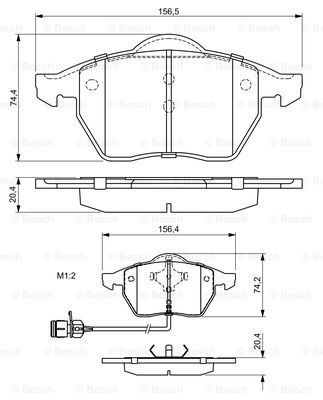 BOSCH Комплект тормозных колодок, дисковый тормоз 0 986 460 937