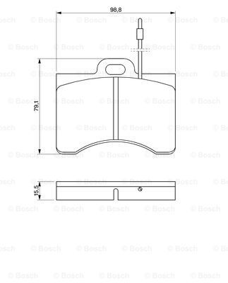 BOSCH Комплект тормозных колодок, дисковый тормоз 0 986 463 561