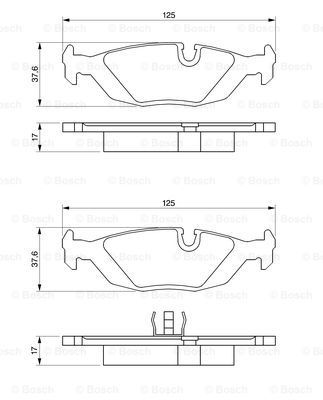 BOSCH stabdžių trinkelių rinkinys, diskinis stabdys 0 986 466 751