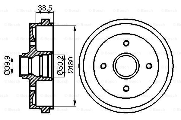 BOSCH Тормозной барабан 0 986 477 002