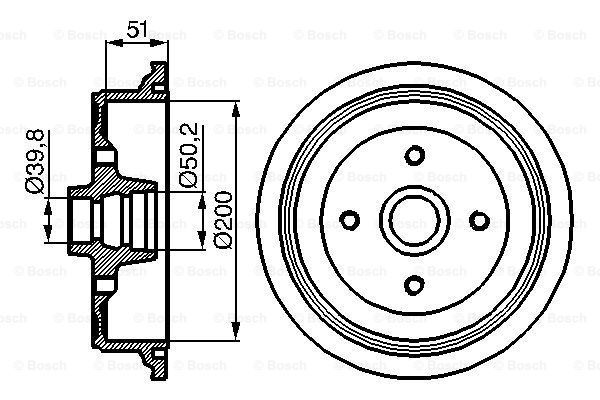 BOSCH Тормозной барабан 0 986 477 016