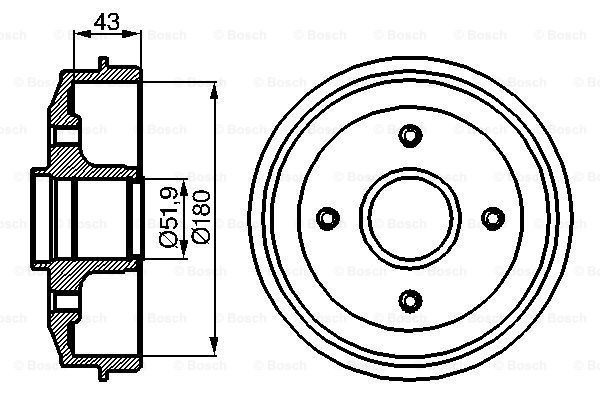 BOSCH Тормозной барабан 0 986 477 020