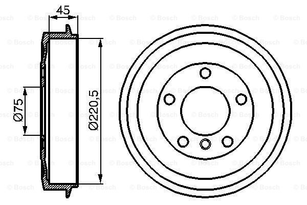 BOSCH Тормозной барабан 0 986 477 043