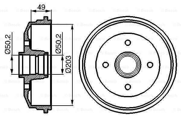 BOSCH Тормозной барабан 0 986 477 050