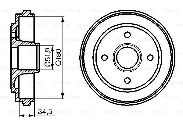 BOSCH Тормозной барабан 0 986 477 128