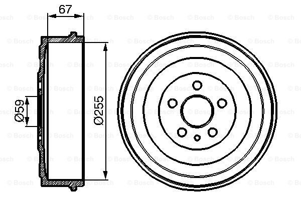 BOSCH Тормозной барабан 0 986 477 144