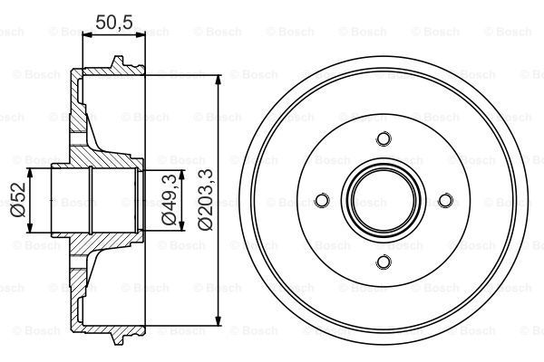 BOSCH Тормозной барабан 0 986 477 210