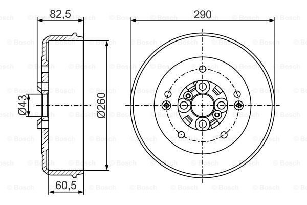 BOSCH Тормозной барабан 0 986 477 295