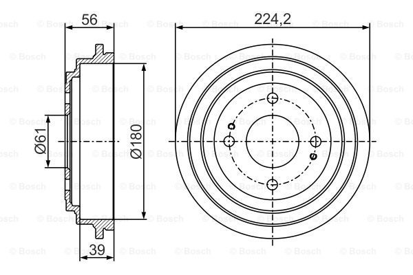 BOSCH stabdžių būgnas 0 986 477 306