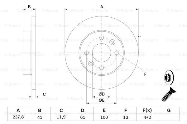 BOSCH Тормозной диск 0 986 478 105