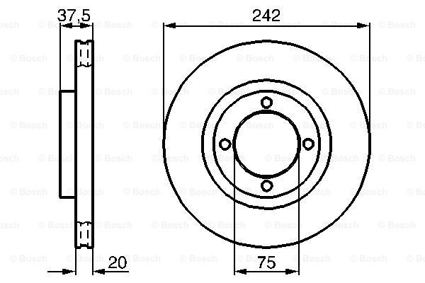 BOSCH Тормозной диск 0 986 478 524