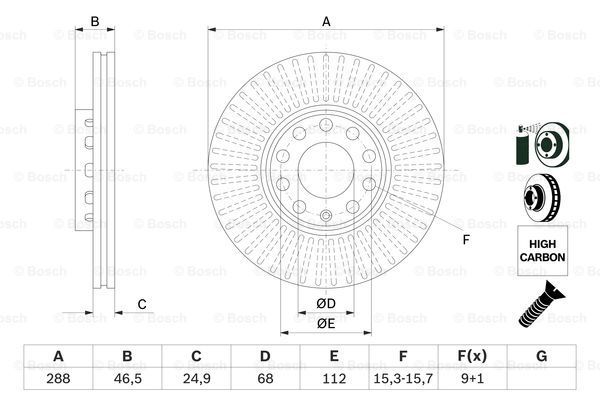 BOSCH Тормозной диск 0 986 478 546