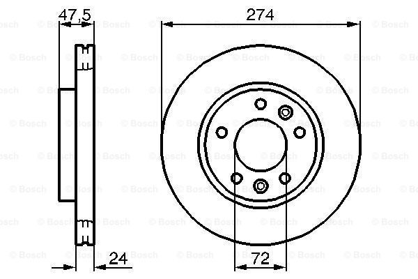 BOSCH Тормозной диск 0 986 479 013