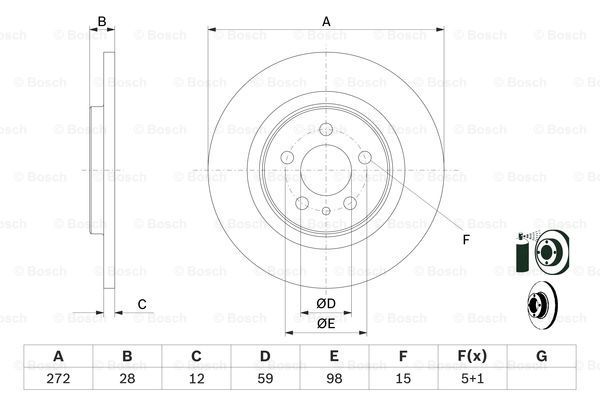 BOSCH stabdžių diskas 0 986 479 064