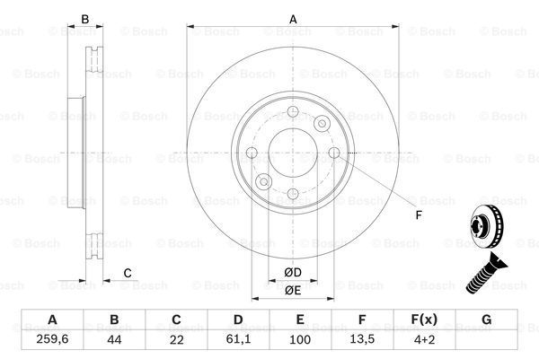 BOSCH Тормозной диск 0 986 479 103