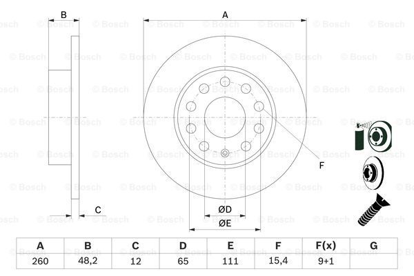 BOSCH Тормозной диск 0 986 479 155