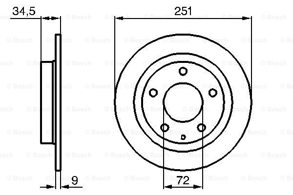 BOSCH Тормозной диск 0 986 479 208