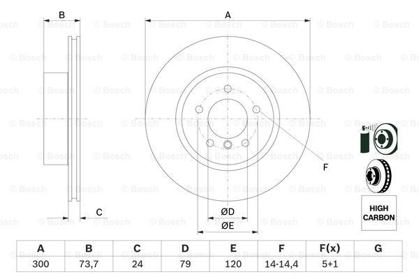 BOSCH Тормозной диск 0 986 479 216