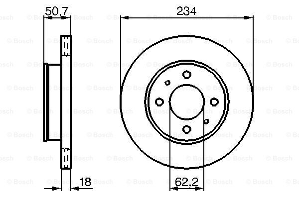 BOSCH Тормозной диск 0 986 479 264