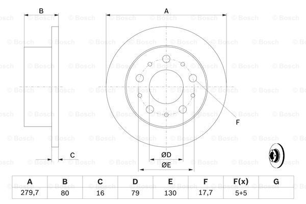 BOSCH Тормозной диск 0 986 479 316