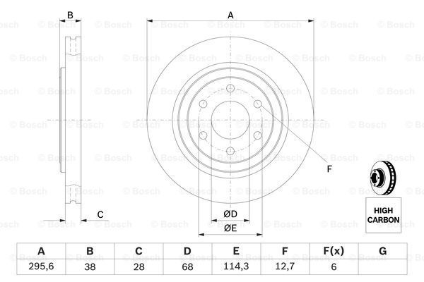 BOSCH Тормозной диск 0 986 479 356