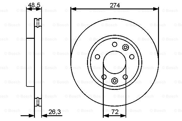 BOSCH Тормозной диск 0 986 479 444