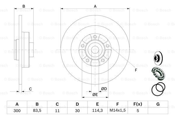 BOSCH Тормозной диск 0 986 479 445