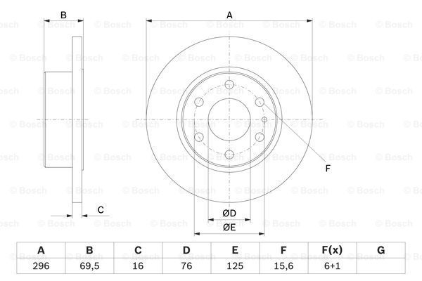 BOSCH Тормозной диск 0 986 479 638