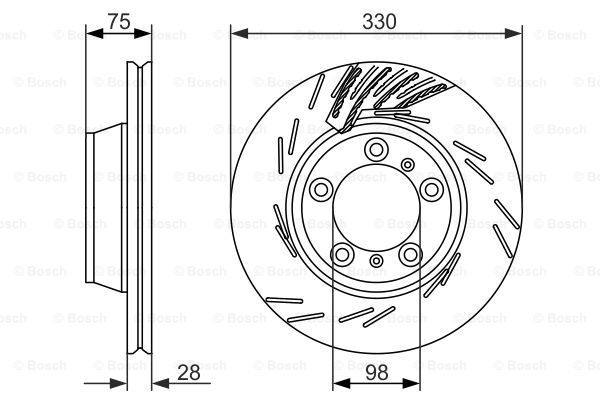 BOSCH Тормозной диск 0 986 479 733