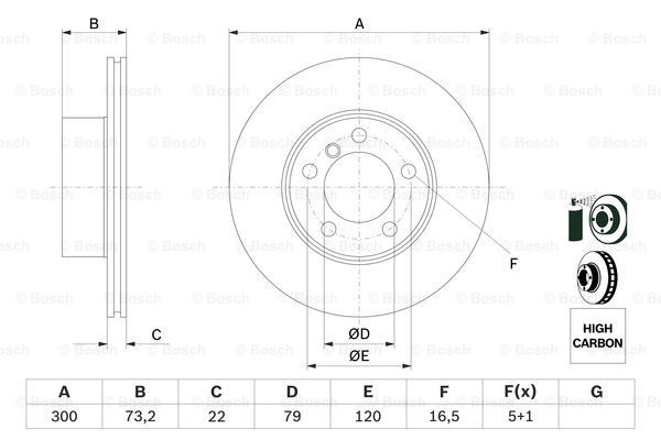 BOSCH Тормозной диск 0 986 479 A18