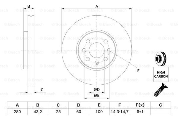 BOSCH Тормозной диск 0 986 479 B68