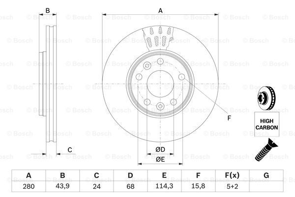 BOSCH Тормозной диск 0 986 479 C62