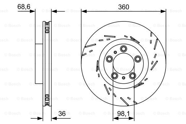 BOSCH stabdžių diskas 0 986 479 D23