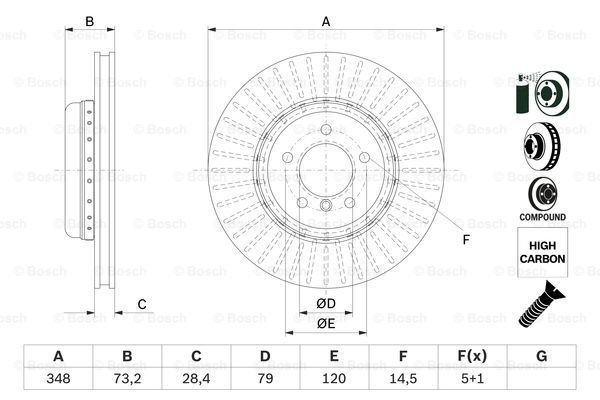 BOSCH Тормозной диск 0 986 479 E24