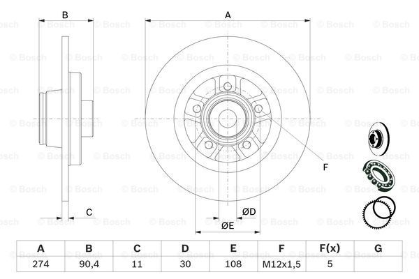 BOSCH Тормозной диск 0 986 479 F30