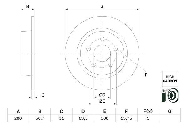 BOSCH Тормозной диск 0 986 479 G71