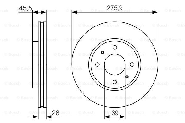 BOSCH Тормозной диск 0 986 479 R94