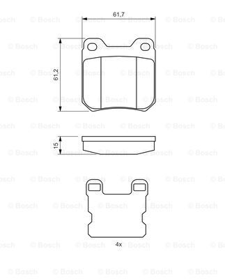 BOSCH Комплект тормозных колодок, дисковый тормоз 0 986 490 500