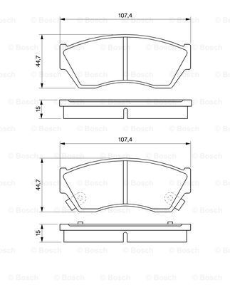 BOSCH Комплект тормозных колодок, дисковый тормоз 0 986 493 340