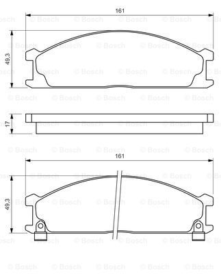 BOSCH Комплект тормозных колодок, дисковый тормоз 0 986 493 480