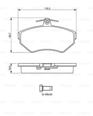 BOSCH stabdžių trinkelių rinkinys, diskinis stabdys 0 986 494 021