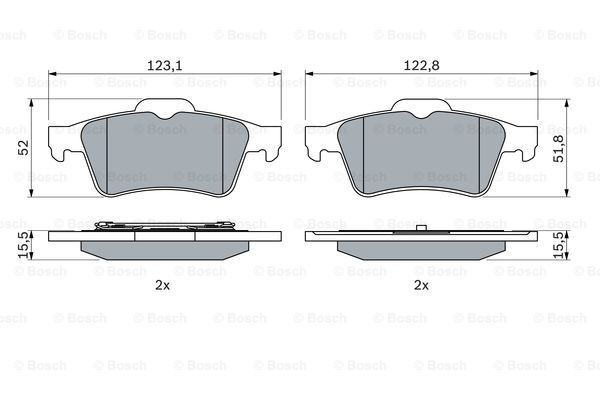 BOSCH stabdžių trinkelių rinkinys, diskinis stabdys 0 986 494 032