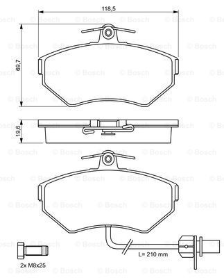 BOSCH Комплект тормозных колодок, дисковый тормоз 0 986 494 042