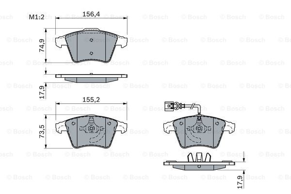 BOSCH Комплект тормозных колодок, дисковый тормоз 0 986 494 107