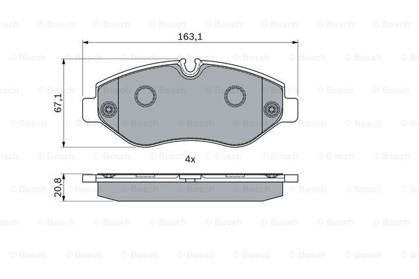 BOSCH Комплект тормозных колодок, дисковый тормоз 0 986 494 121