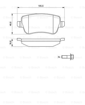 BOSCH Комплект тормозных колодок, дисковый тормоз 0 986 494 126